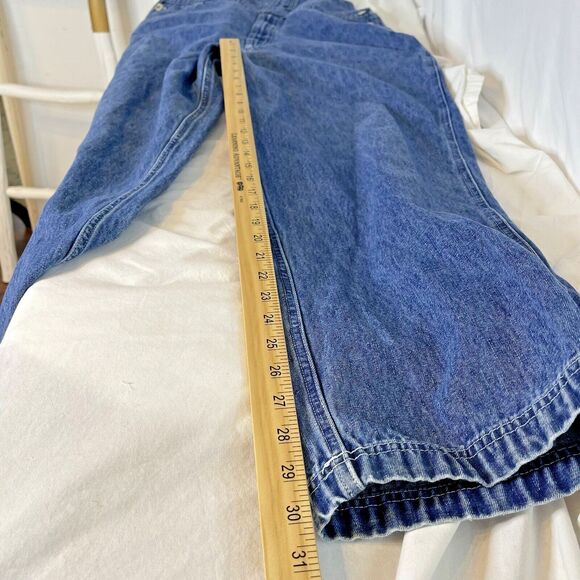 ARIZONA ORIGINAL PREMIUM JEAN CO MENS OVERALLS LARGE BLUE 100% COTTON DENIM BIBS - Picture 12 of 14